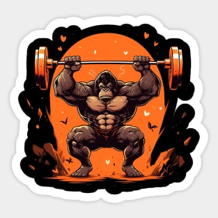 gorilla at gym Sticker